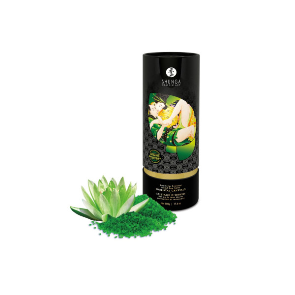 Sel de la mer morte aromatisé et moussant Fleur de Lotus 500 gr Shunga 